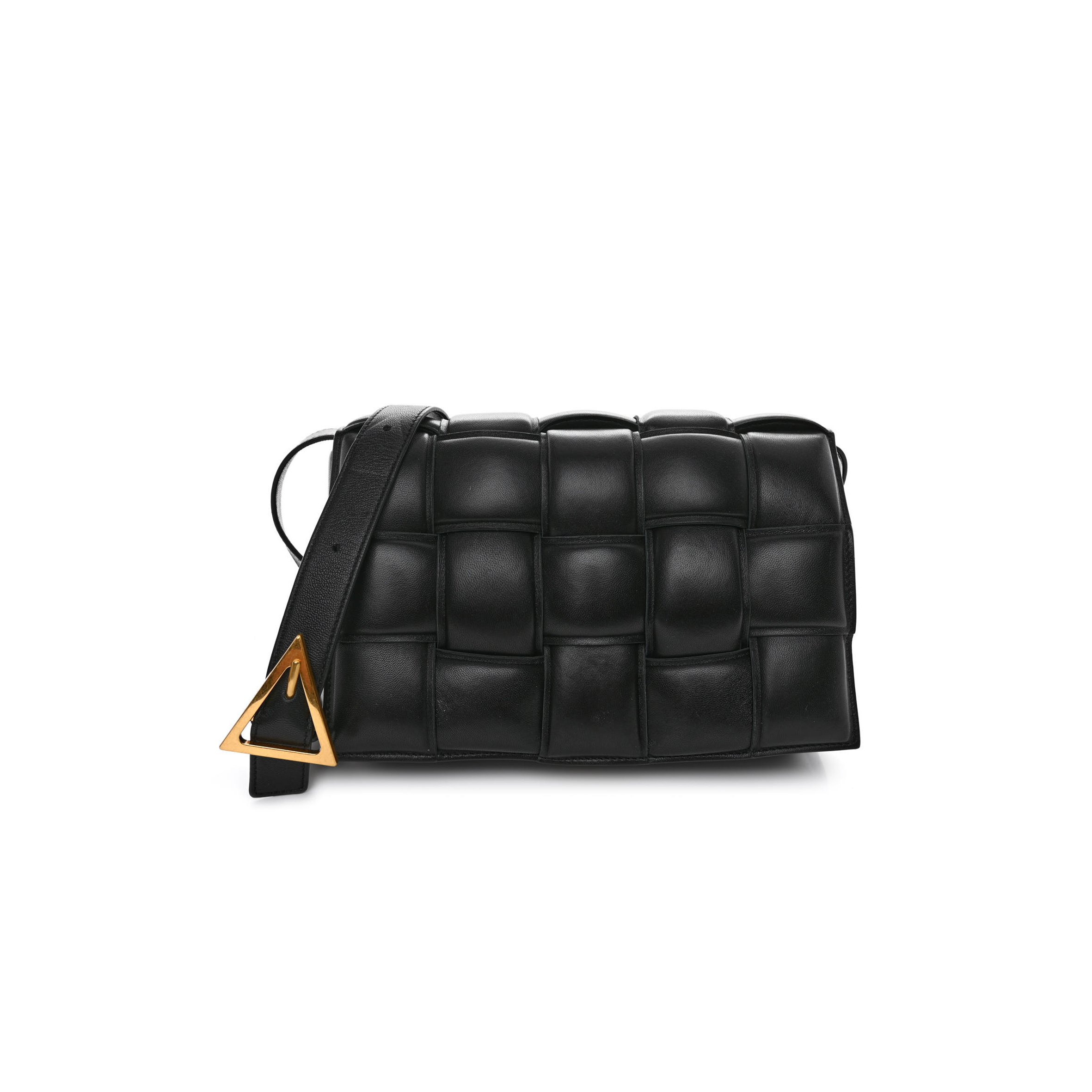 BOTTEGA VENETA NAPPA MAXI INTRECCIATO PADDED CASSETTE CROSSBODY BAG BLACK  (26*18*8cm)